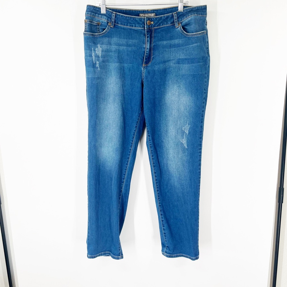 Garnet Hill Mid-Rise Straight Leg Jeans